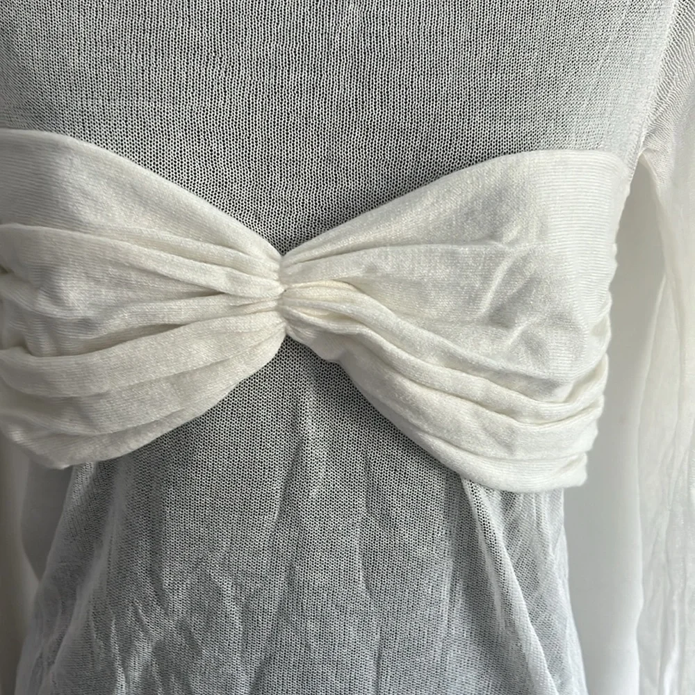 NWT Commense Off Shoulder Knit Mesh Top - Picture 8 of 8